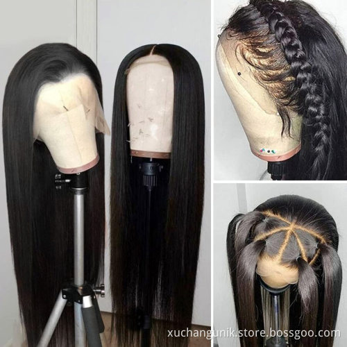 150% 180% Density Human Lace Front Wigs 10A Grade Silky Straight Pre Plucked 13x4 13x6 Transparent Frontal Raw Indian Hair Wig